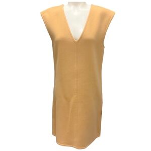 CHLOE BARLEY BROWN SLEEVELESS WOOL DRESS